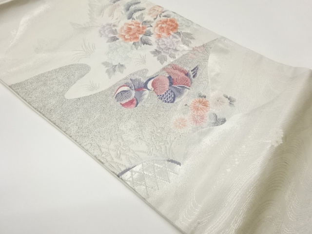 JAPANESE KIMONO / PLATINUM FOIL / A PATTERN OF FLOWING WATER / MANDARI
